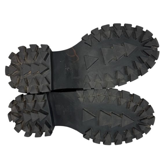 Schutz Black Croc-Embossed Leather Chunky Lug Sole Combat Platform Boots 7.5 - Picture 15 of 16